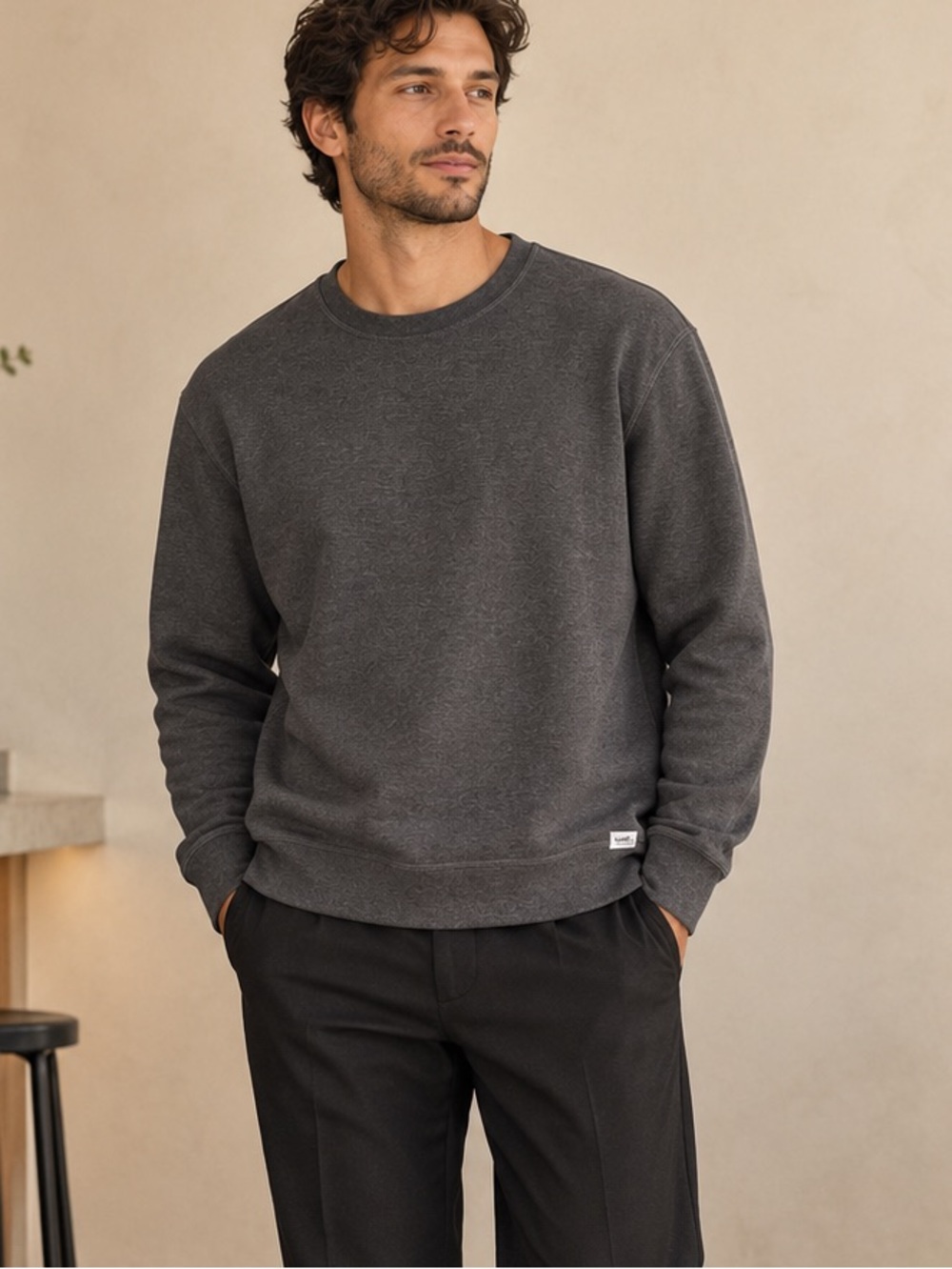 Frank & Oak Men’s XL Charcoal Heather Crewneck Sweatshirt